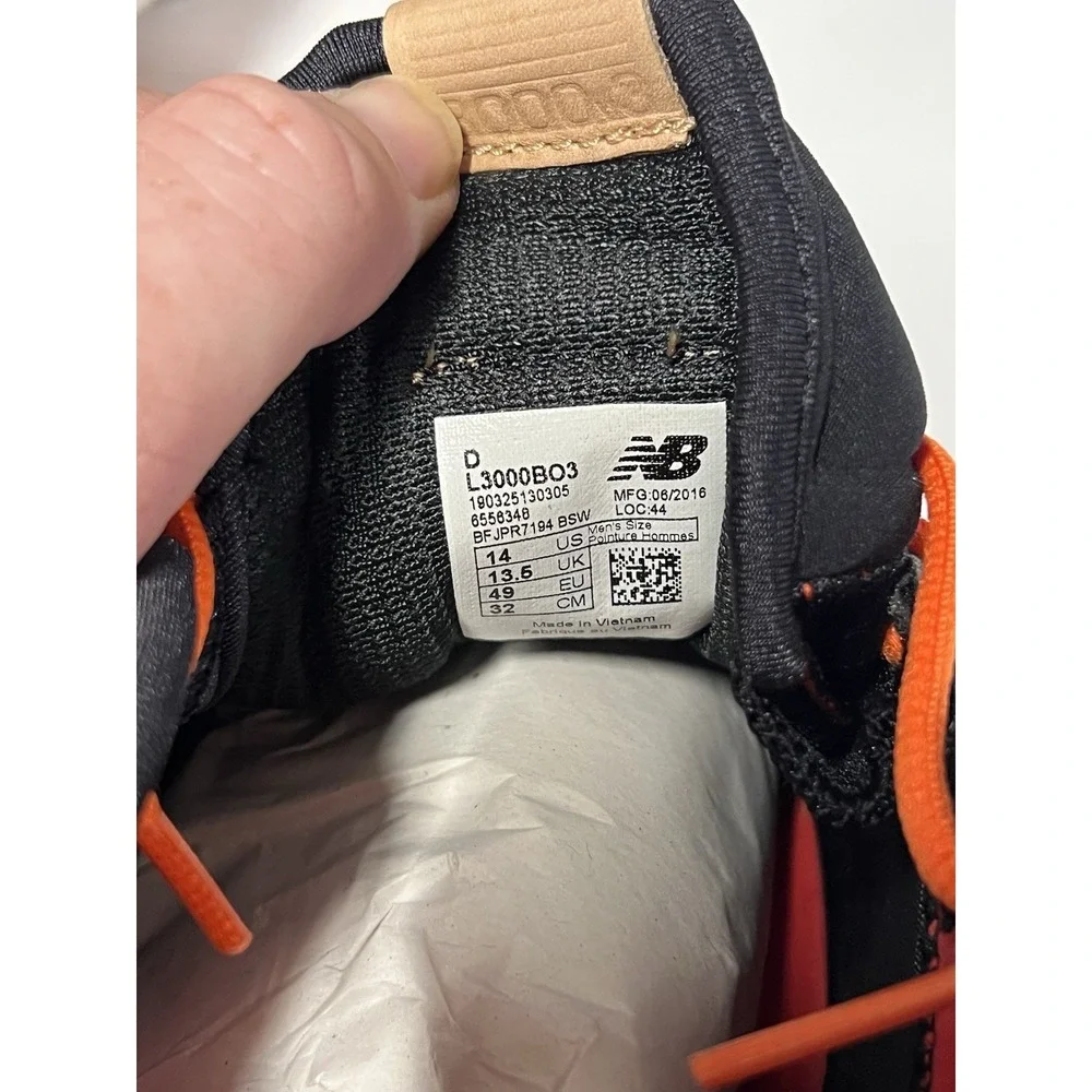 New Balance 3000v3 Metal Baseball Cleats Black Orange Size 14 L3000BO3